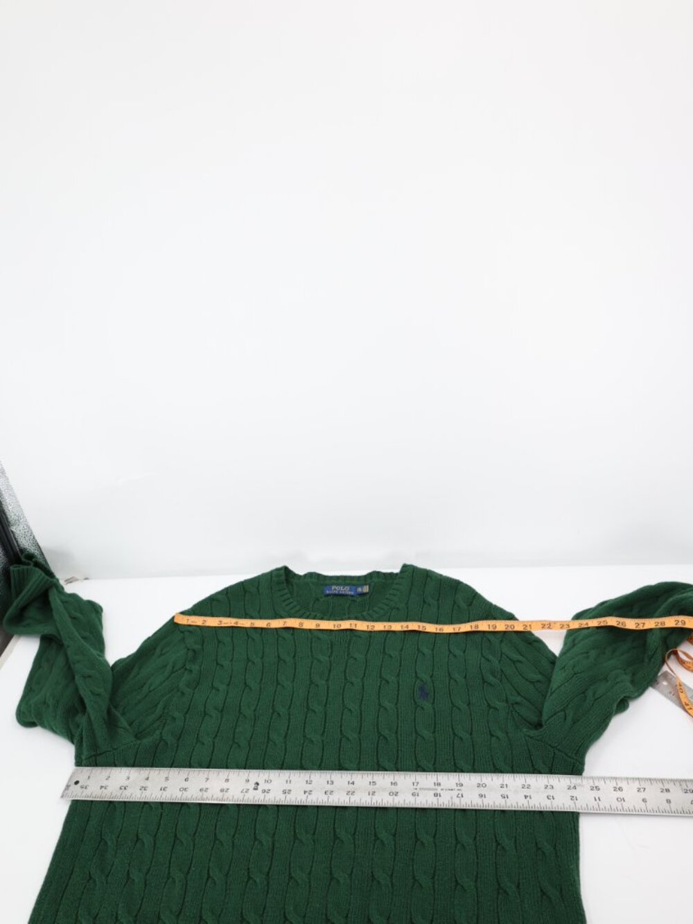 Polo Ralph Lauren Sweater Men’s 2XL Cotton Cable Knit Long Sleeve Crewneck Logo - Picture 8 of 8